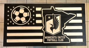 MNUFC - MINNESOTA UNITED FOOTBALL CLUB WITH SOCCER BALL UNION AND STATE OUTLINE (BLACK)